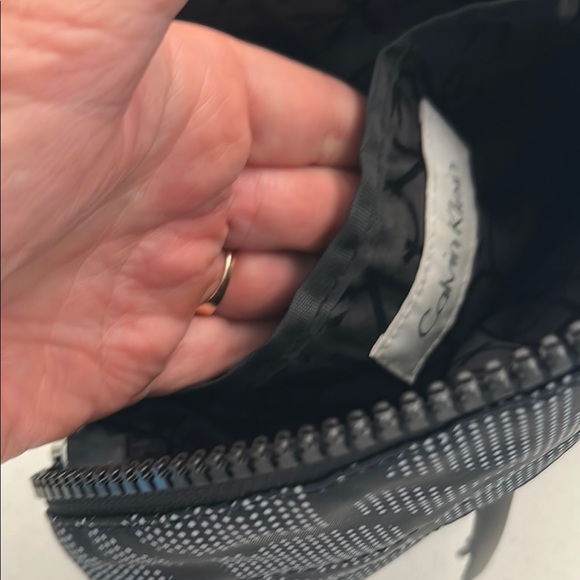 Calvin Klein Black and White Backpack with Monogram and Mesh Design - Picture 2 of 9